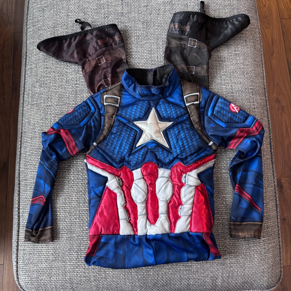 Marvel Avengers Captain America Kids Costume Size M Padded Superhero Suit